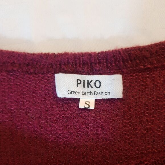 Piko Womens Sweater Size Small Green Earth Fashion Knit Light Bohowestern Boho - Picture 7 of 12